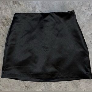 Abercrombie & Fitch Black Satin Mini Skort, Size S